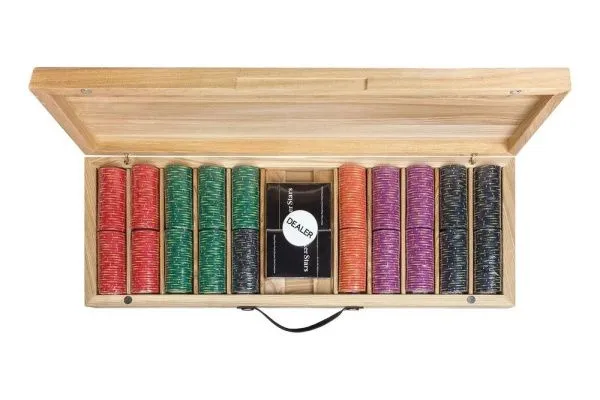 Набор для покера Luxury Ceramic на 500 фишек в кейсе из ясеня v2, Partida