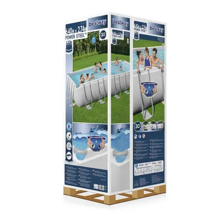 Каркасный бассейн Bestway Power Steel 5612B (640x274x132см, с фильтр-насосом, лестницей и тентом)