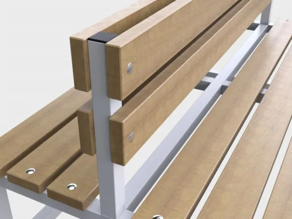 Скамейка для раздевалки со спинкой двухсторонняя