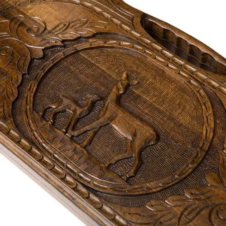 Нарды резные "Олень" с ручкой 50, Haleyan