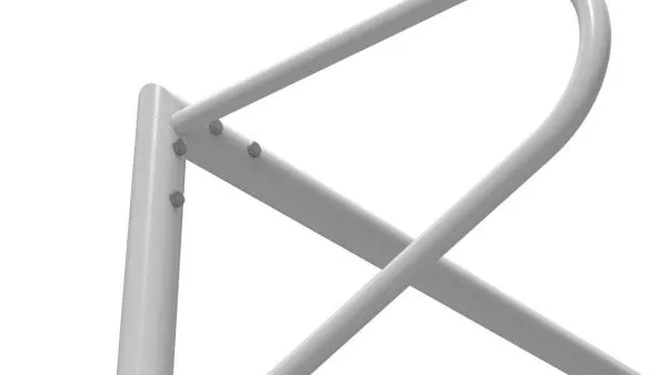 Футбольные ворота с креплением к земле, 5х2 м, с раскосом, по ГОСТу тип 3