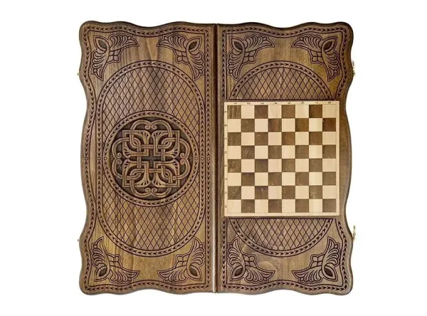 Нарды резные "Тёмный Узор 4" 50, Mirzoyan