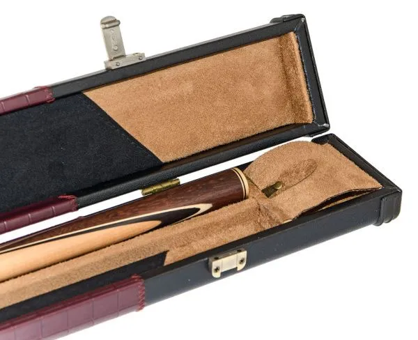 Кий для русского бильярда 2-pc (черный граб, розвуд, груша, граб) в футляре