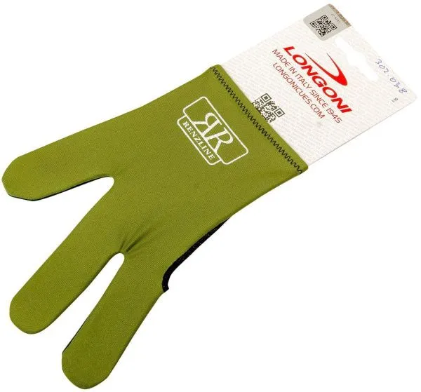 Бильярдная перчатка для кия Renzline Longoni из коллекции «младших» упрощенных моделей, зеленая