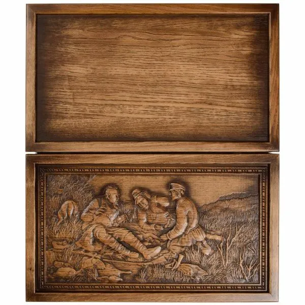 Нарды Ивановские "Охотники на Привале" бук, патина