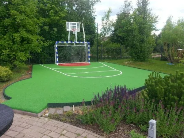 Ворота гандбольные для улицы с баскетбольным щитом из оргстекла