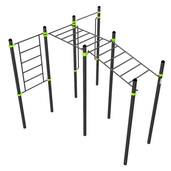 W328 Воркаут (рукоход в подъем и клас., швед стенка, перекладина, перекладины верт.) ZAVODSPORTA