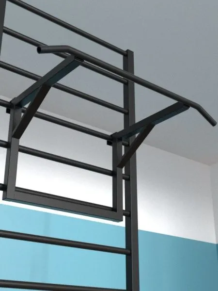 Шведская стенка цельносварная напольная с турником (тип 1)