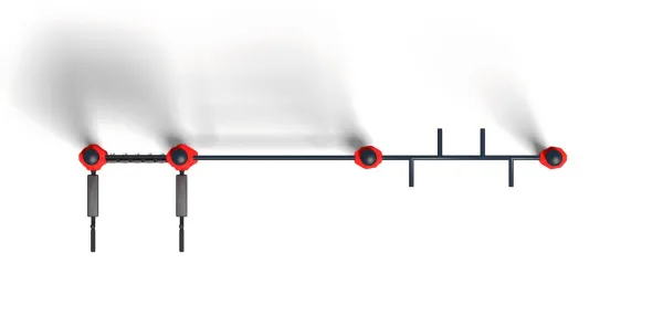 Комплекс из шведской стенки, тренажера брусья-пресс, турника хватом «молоток» (PAW-63)