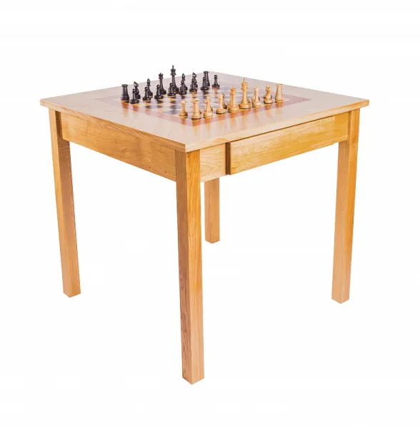 Шахматный стол Турнирный, дуб, с фигурами Стаунтон