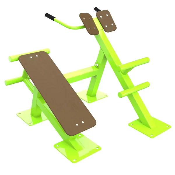 F-1709 Уличный тренажер Скамья для пресса + гиперэкстензия ZAVODSPORTA