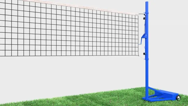 Волейбольная сетка с мобильными универсальными стойками, диаметр нити 3 мм, троса 6 мм