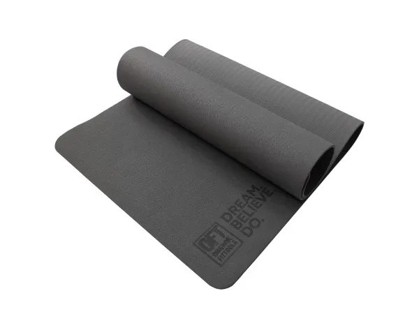 Коврик для йоги и фитнеса 185 х 80 см толщина 8 мм TPE серый