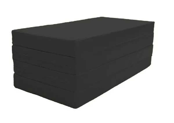 Мат № 5 (100 х 200 х 10) складной 3 сложения "KMsport" чёрный