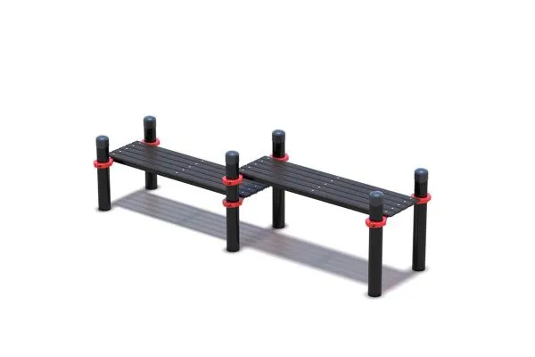 Горизонтальная гимнастическая скамья двойная разноуровневая 89х3 мм