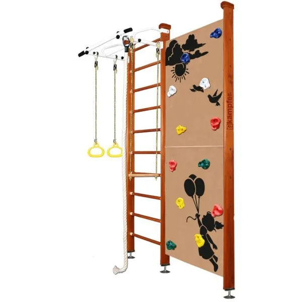 Шведская стенка Kampfer Jungle Ceiling Girl (№4 Вишневый Стандарт белый турник)