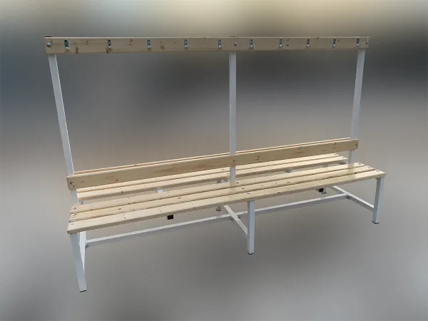 Скамейка для раздевалки с вешалкой двухсторонняя разборная