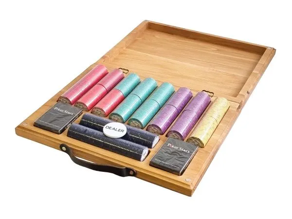 Набор для покера Valentino Ceramic на 500 фишек в кейсе из бука, Partida