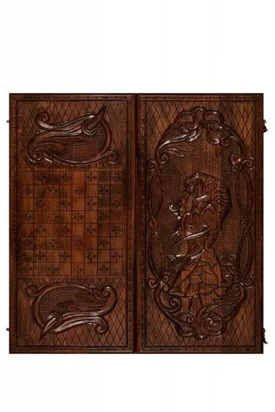 Нарды резные "Борьба с тигром", Mkhitaryan