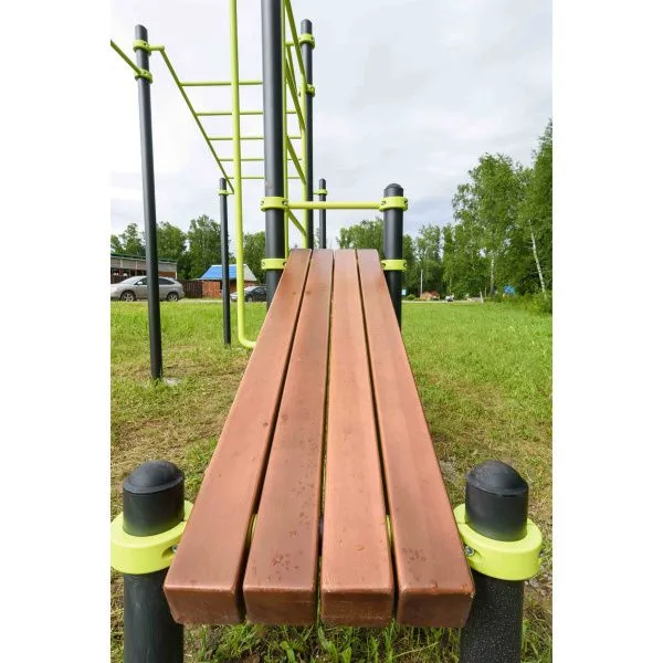 W337 Воркаут (рукоход, швед. стенка, 2 переклад., переклад. верт., накл. скамья, брусья) ZAVODSPORTA