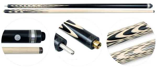 Двухсоставной бильярдный кий для русской пирамиды Weekend "Тюльпан" (черный граб, граб)