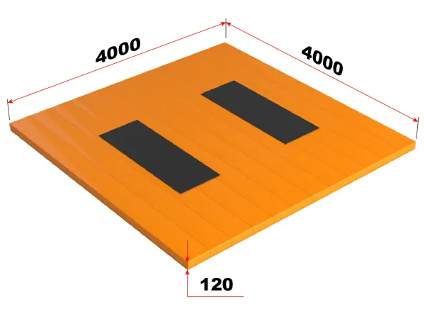 Помост тяжелоатлетический 4х4х0,12м соревновательный 