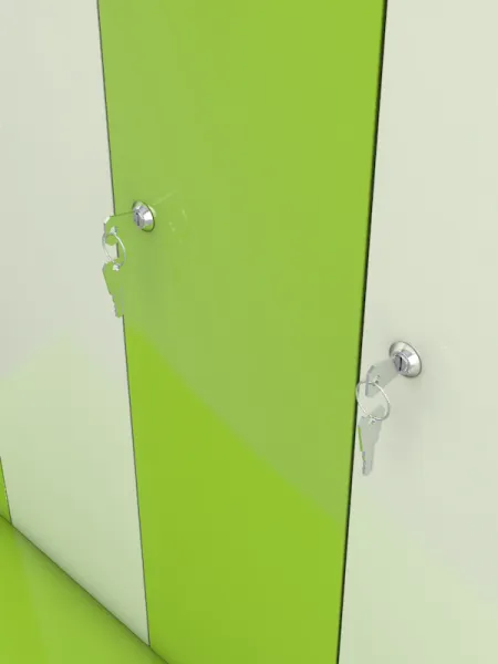 Шкаф-скамейка для раздевалок HPL с четырьмя отсеками