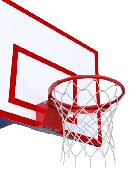 Баскетбольная стойка разборная одноопорная (со съёмной закладной) с трен.щитом из метал.листа и масс.кольцом