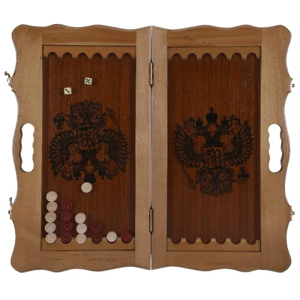 Нарды кожаные РФН "Серебро" малые в дипломате