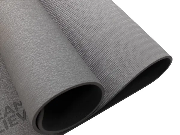 Коврик для йоги и фитнеса 185 х 80 см толщина 8 мм TPE серый