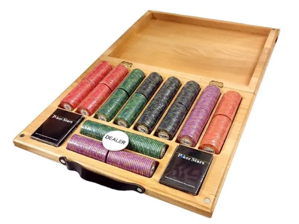 Набор для покера Luxury Ceramic на 500 фишек в кейсе из бука, Partida