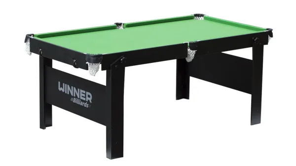 Складной бильярдный стол для пула "Hobby 2" (6 футов, черный, в комплекте с аксессуарами)