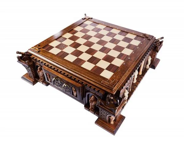 Шахматы резные в ларце "Пушка", Haleyan