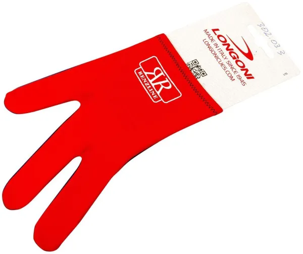 Перчатка для игры в бильярд из линейки аксессуаров Renzline итальянского бренда Longoni красная