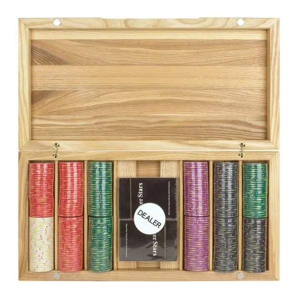 Набор для покера Luxury Ceramic на 300 фишек в кейсе из ясеня v2, Partida