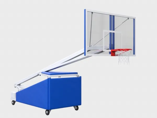 Баскетбольная стойка мобильная игровая с щитом 1800 х 1050 мм из оргстекла 10 мм (вынос 3,25 м)
