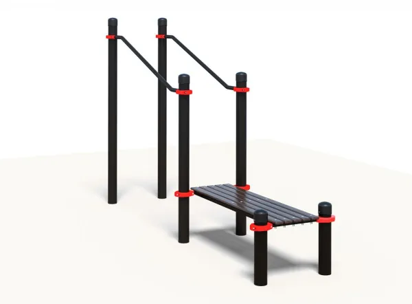 Брусья в подъем со скамьей