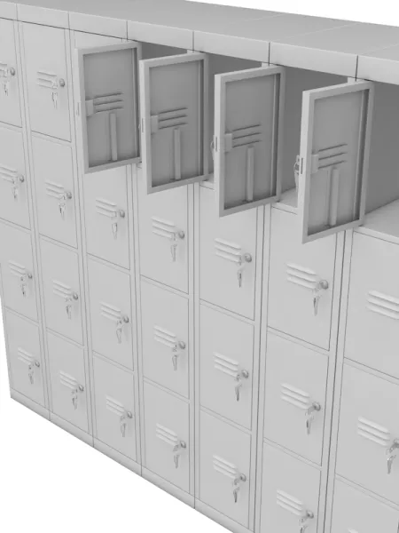 Шкаф для раздевалки четырехдверный металлический, ширина 300 мм