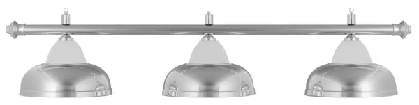 Лампа на три плафона «Crown» (серебристая штанга, серебристый плафон D38см)