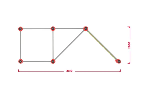 Нержавеющий воркаут комплекс с турниками и сеткой для лазанья