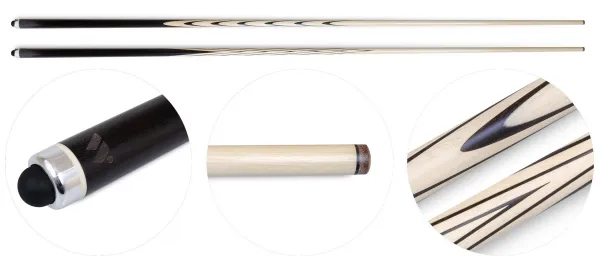 Цельный бильярдный кий для русской пирамиды Weekend "Классика" (черный граб, граб) 12 запилов