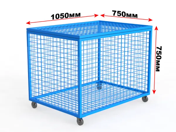Тележка для хранения и перевозки мячей, металлическая сетка