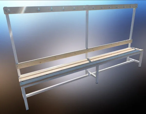 Скамейка для раздевалки c вешалкой односторонняя