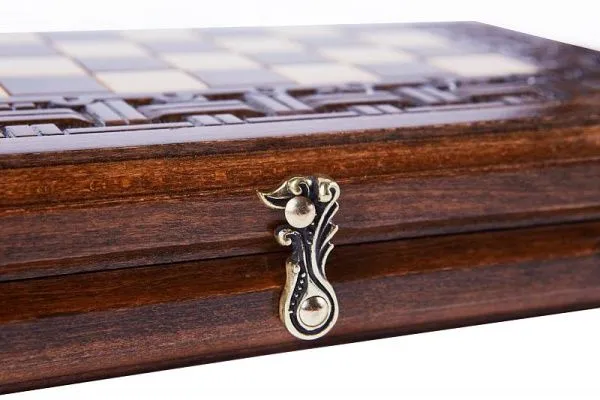 Шахматы + нарды резные "Армянский Орнамент" 30, Haleyan