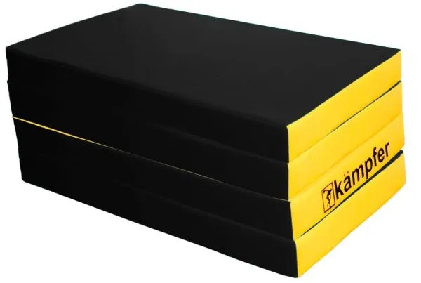 Мат Kampfer Black №7 (200 х 100 х 10) складной - винилискожа (Черно-желтый)