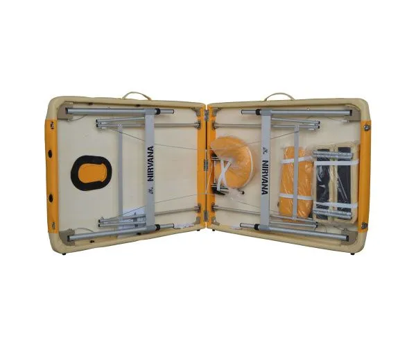 Массажный стол DFC NIRVANA, Elegant PREMIUM, 192х75х6 см, алюм. ножки, цвет оранж./беж. (orange/beig