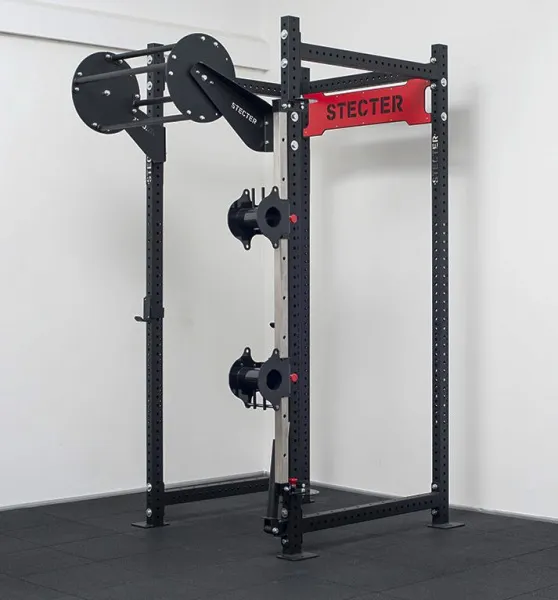 Канатный тренажер  "Двойная бочка" с регулировочной стойкой + канат (20м)