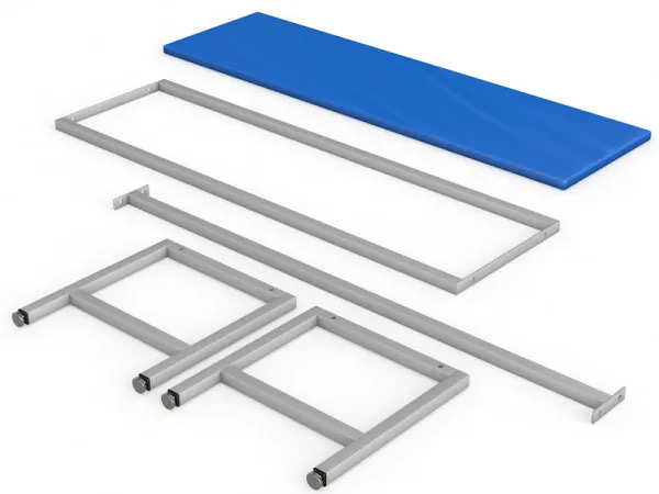 Скамейка для раздевалки без спинки, мягкая