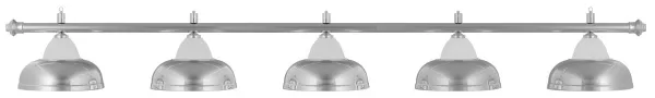 Лампа на пять плафонов «Crown» (серебристая штанга, серебристый плафон D38см)