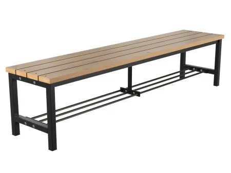 Скамейка для раздевалки без спинки разборная с полкой для обуви